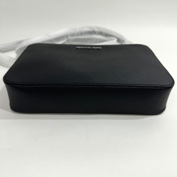 Michael Michael Kors Jet Set Black Large Saffiano Leather Crossbody Bag New - Picture 3 of 11